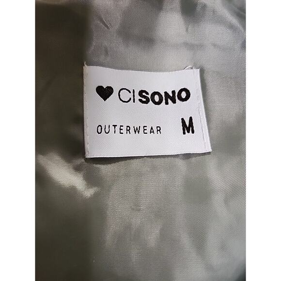 Ci SONO Womens Puffer Jacket Medium Size Silver Very Warm Smooth Zippers - Picture 7 of 9